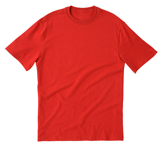 Front of a clean Red T-Shirt, wrinkled on the bottom for additional texture, waiting for you to add your own Logo, Graphics or Words. Clipping Path. Single shirt - about 10" x 10".
